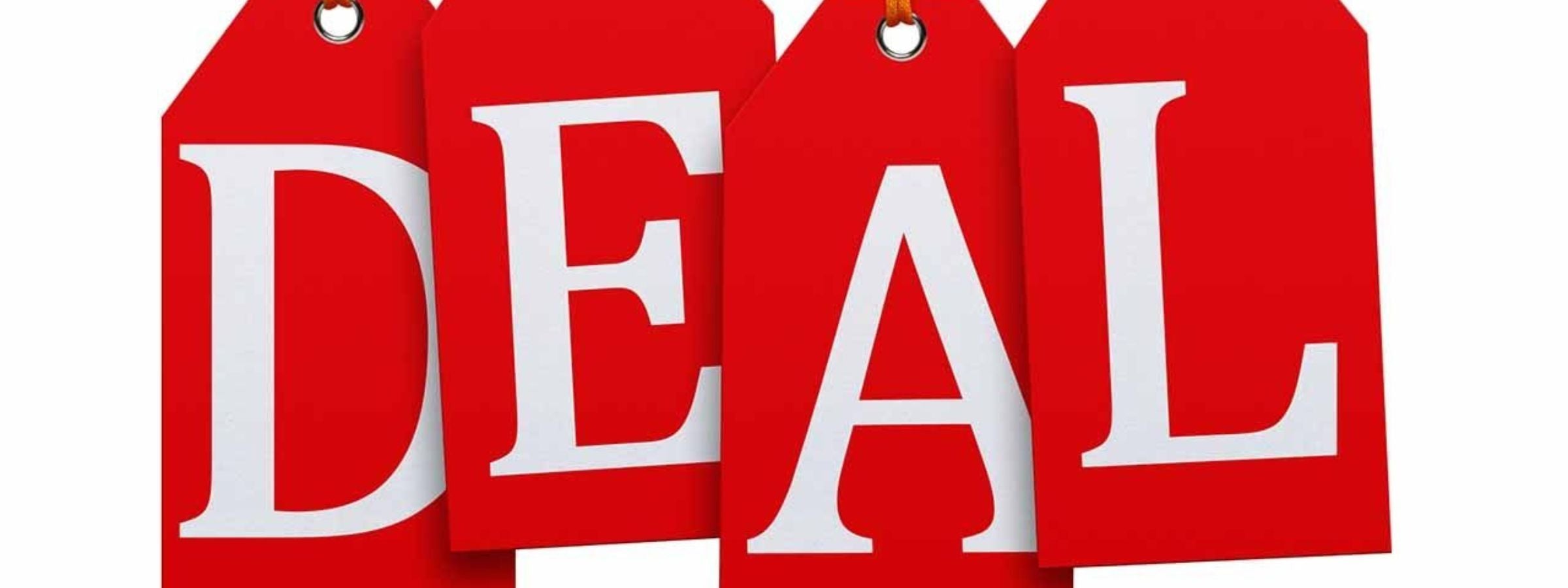 Bottles of spirits and mixers with sale tags and “Limited Time Offers” banner