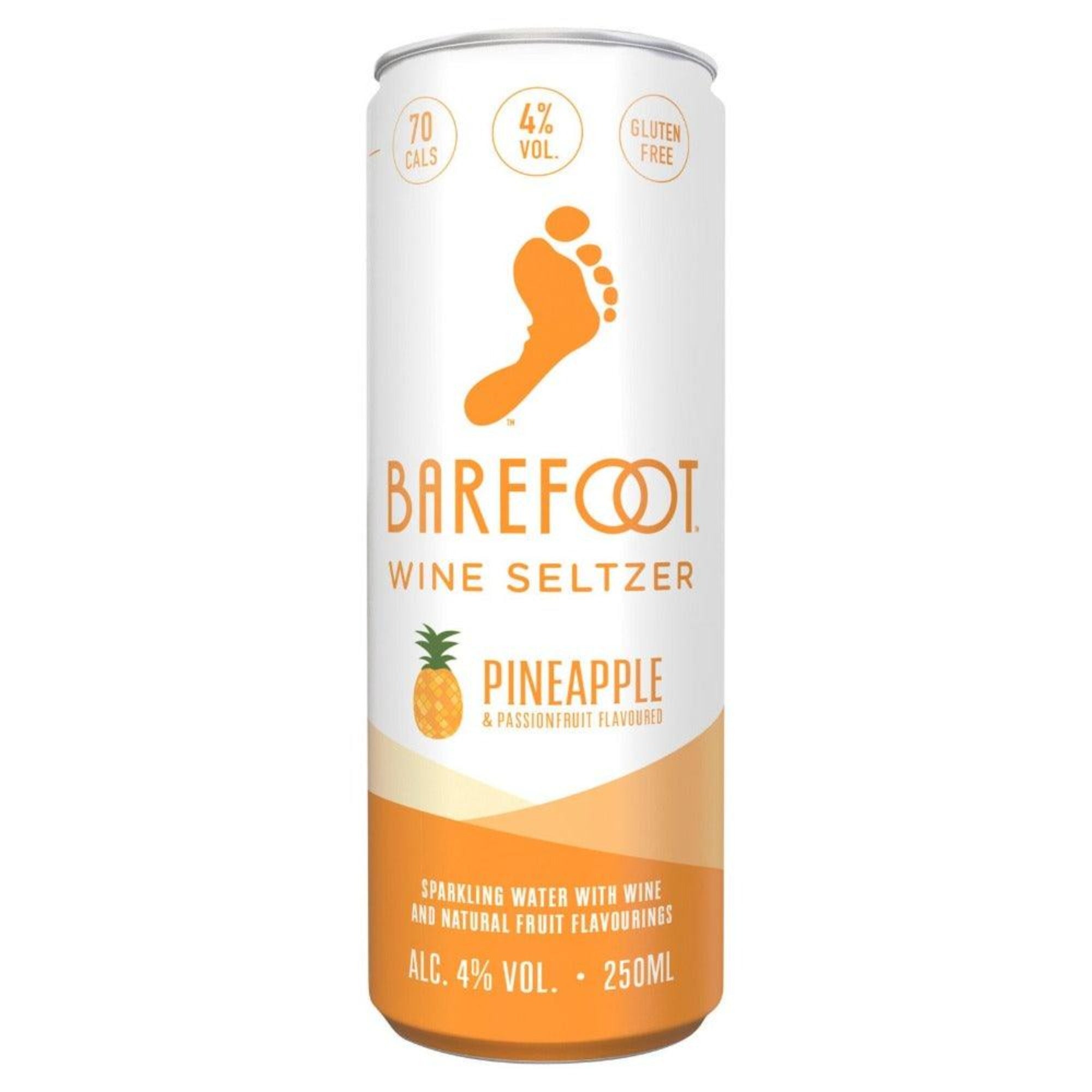 BAREFOOT PINEAPPLE & PASSION FRUIT HARD SELTZER CAN, 250ML - Citywide Drinks