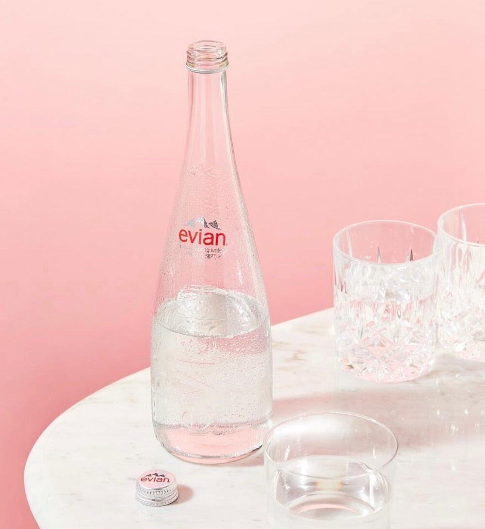 Evian Still Water Glass Bottle, 750ml Water Evian