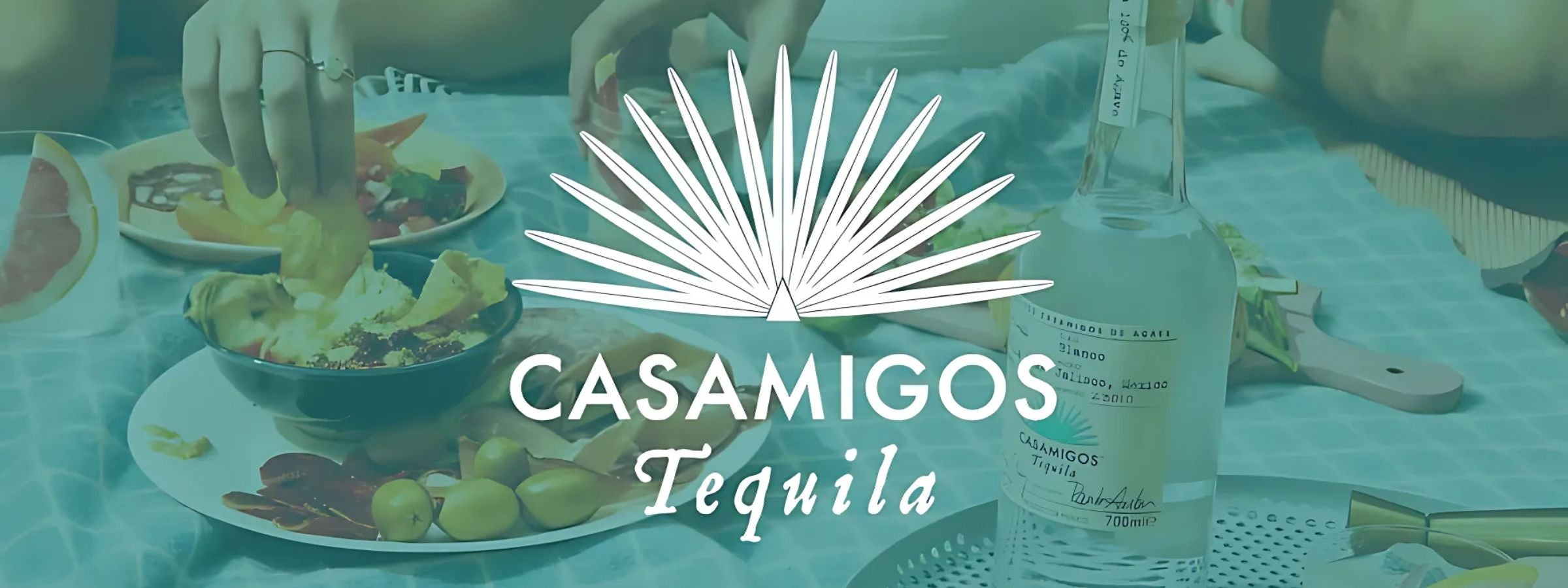 Casamigos tequila range displayed with agave décor