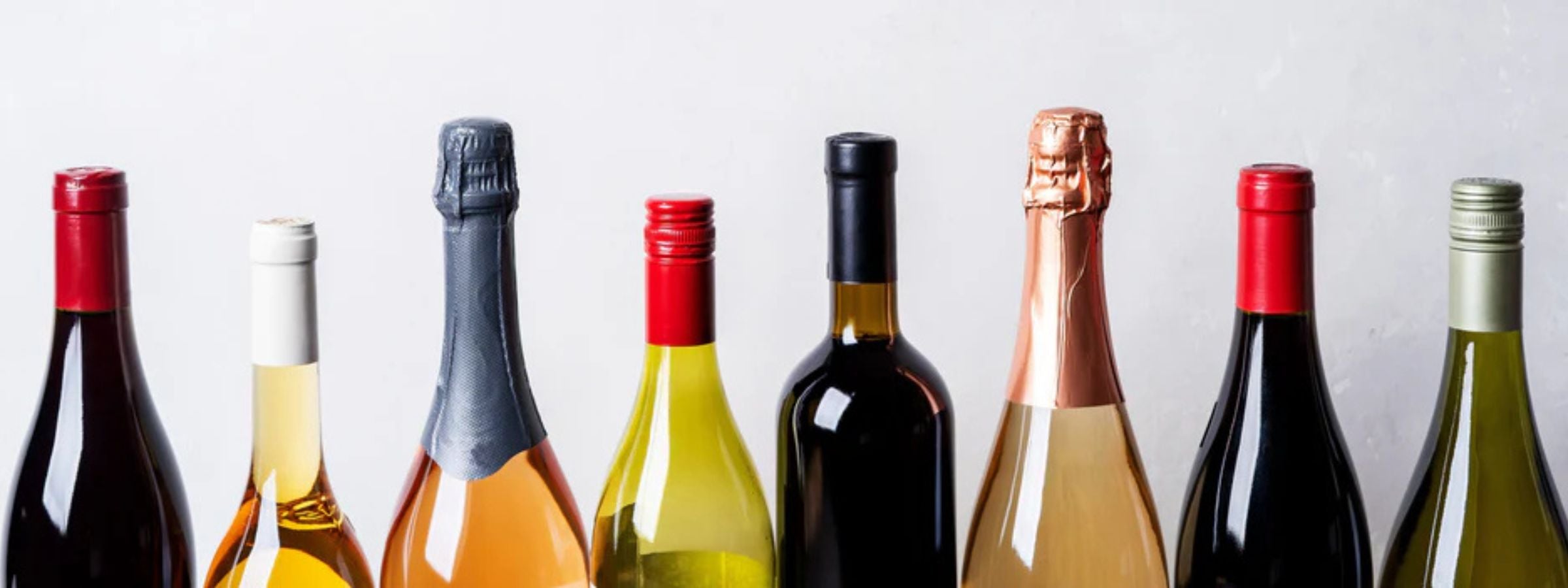Mini wine bottles with red, white, and rosé options