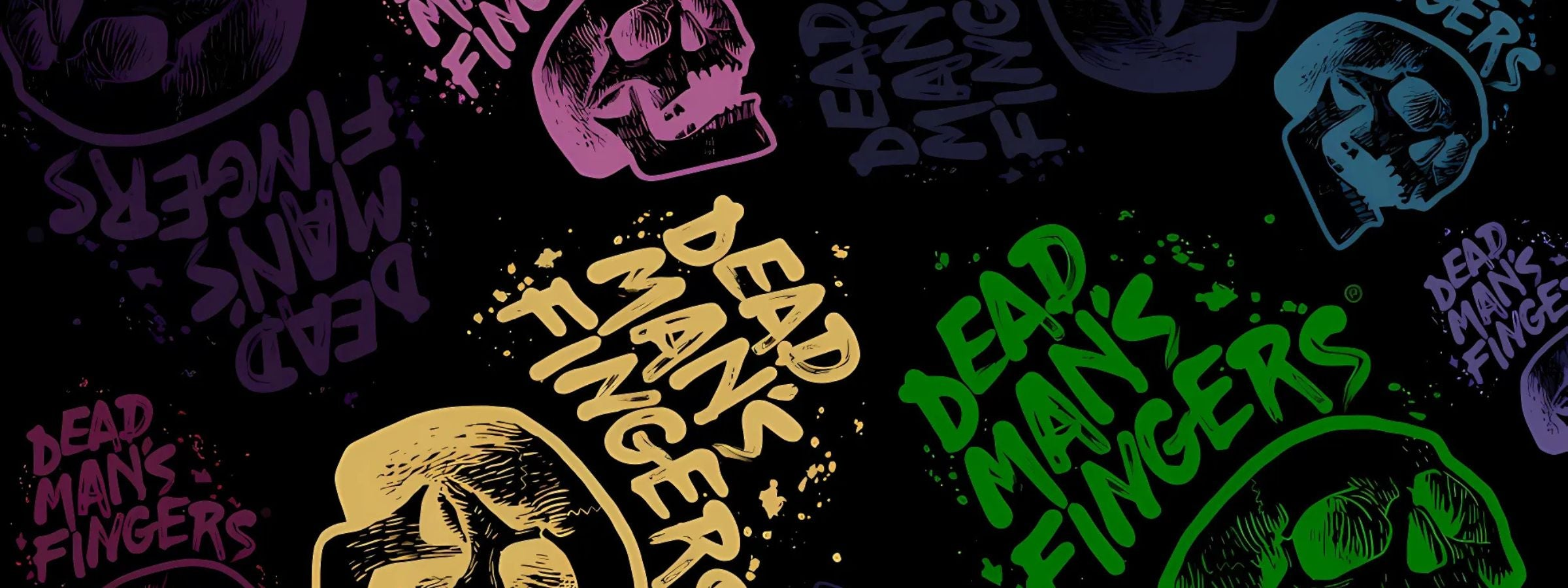 Dead Man's Fingers branded alcohol bottles arranged for display