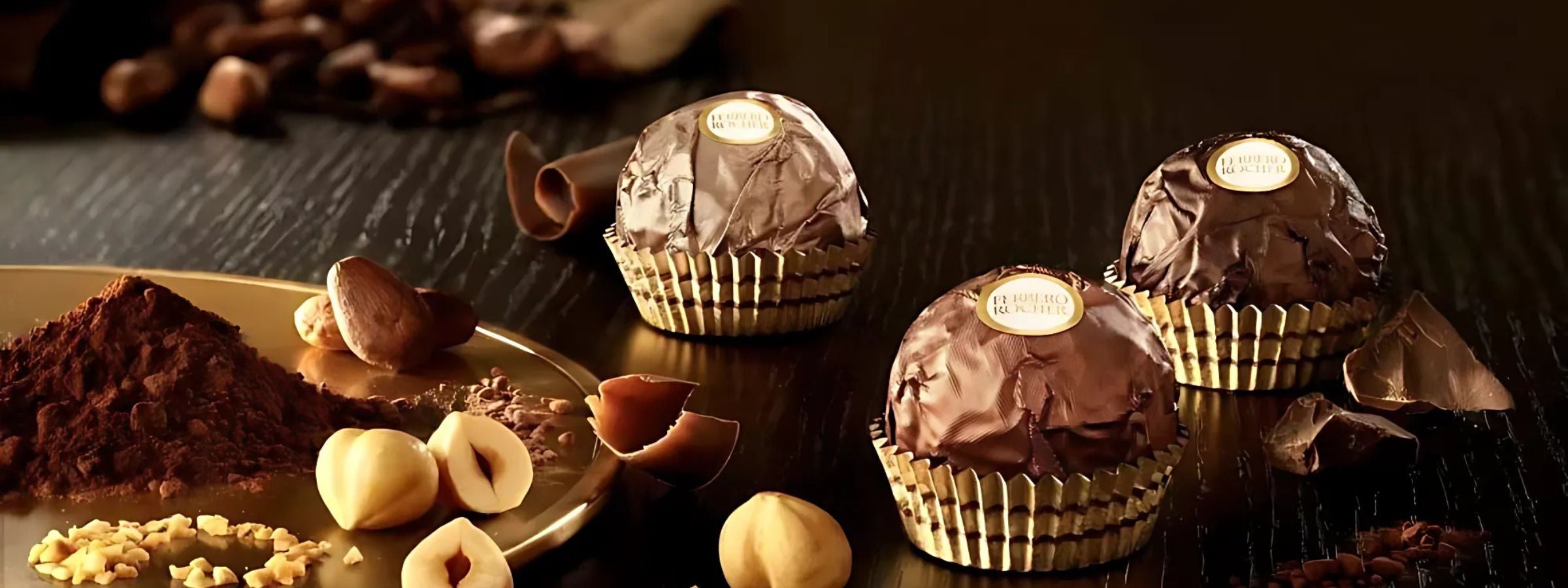 Ferrero Rocher Chocolate Ferrero Rocher branded arranged for display