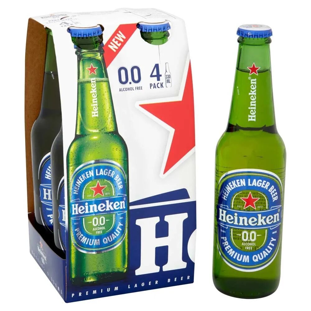 Heineken 0.0% Alcohol-Free Beer, 4x 330ml - Citywide Drinks 