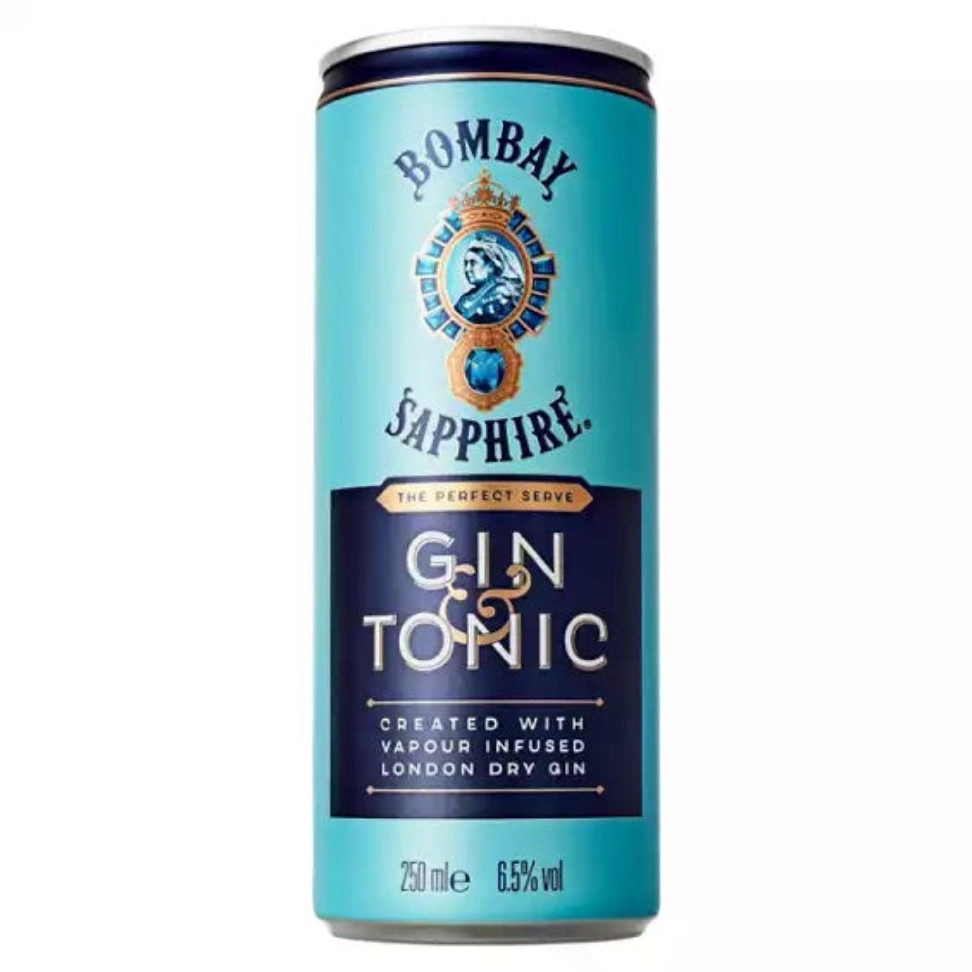 BOMBAY SAPPHIRE GIN & TONIC PREMIXED COCKTAIL CAN, 250ML - Citywide Drinks 