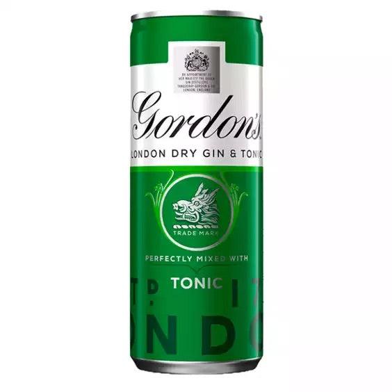 Gordon's London Dry gin & Schweppes Tonic Premixed Can, 250ml - Citywide Drinks 