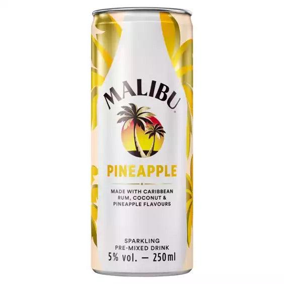 MALIBU COCONUT RUM & PINEAPPLE PREMIXED CAN, 250ML - Citywide Drinks 