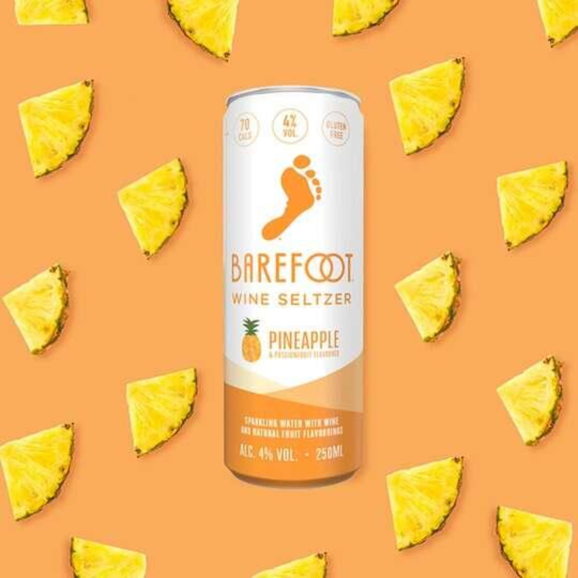 BAREFOOT PINEAPPLE & PASSION FRUIT HARD SELTZER CAN, 250ML - Citywide Drinks 