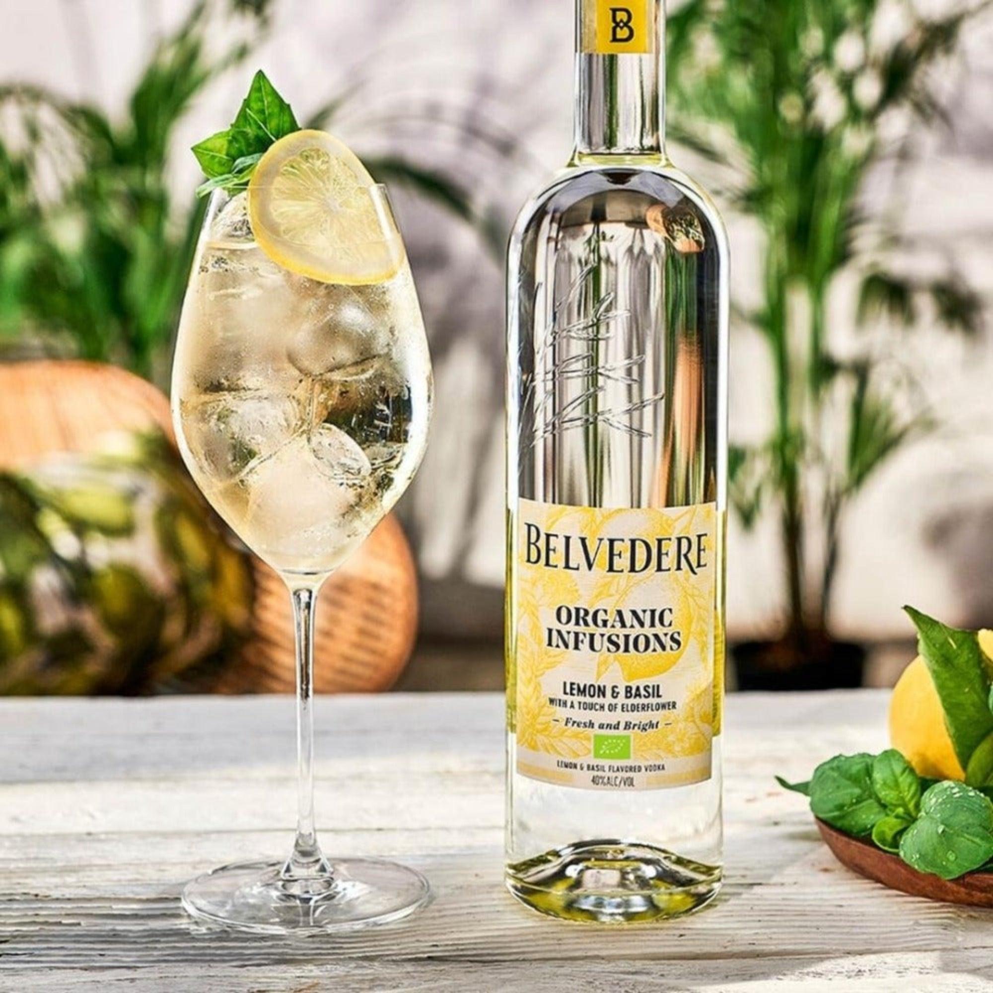 BELVEDERE ORGANIC INFUSIONS LEMON & BASIL VODKA, 70CL - Citywide Drinks 