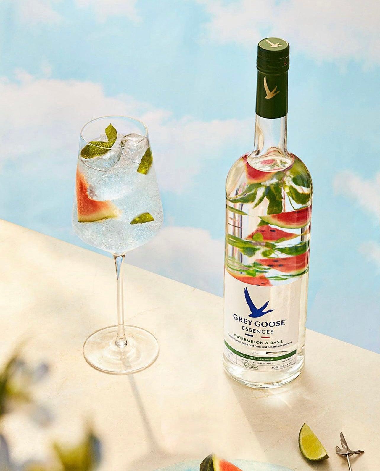 GREY GOOSE ESSENCES WATERMELON & BASIL VODKA BASED SPIRIT, 70CL - Citywide Drinks 